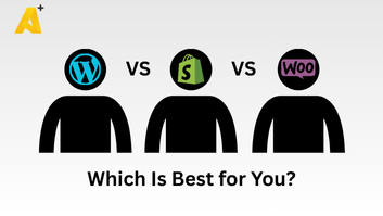Comparison chart of WordPress vs Shopify vs WooCommerce for small business eCommerce platforms