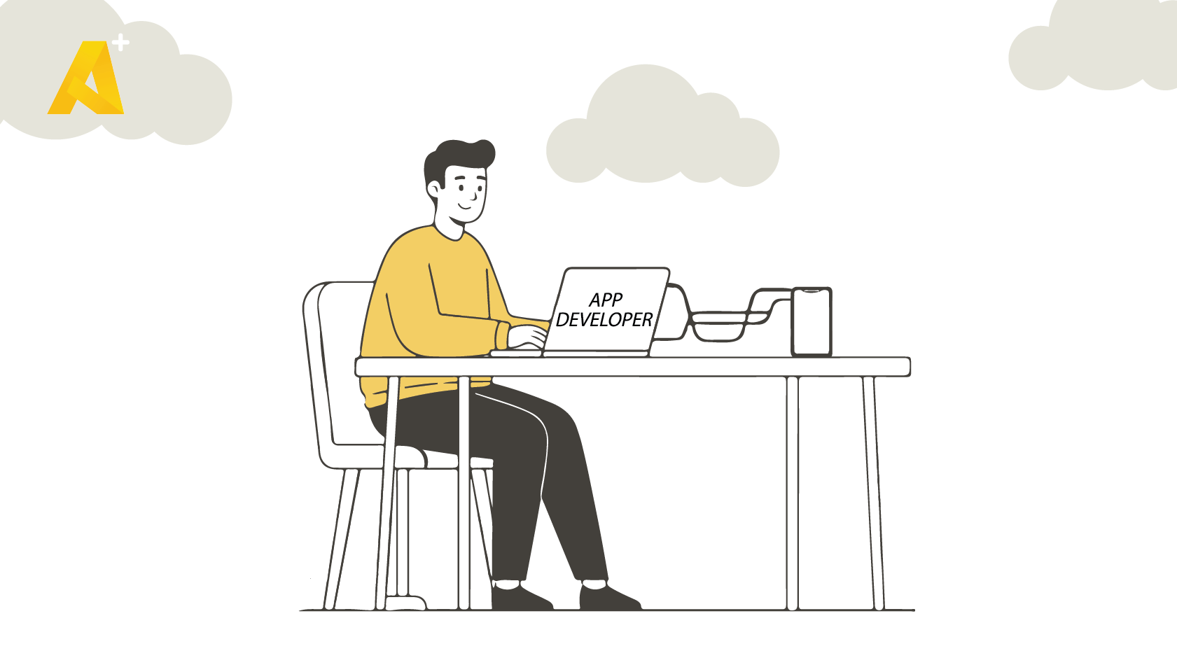 Xamarin cross-platform app development concept with mobile devices and code